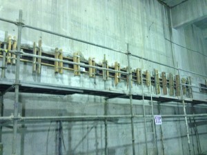 Formwork with support on wall